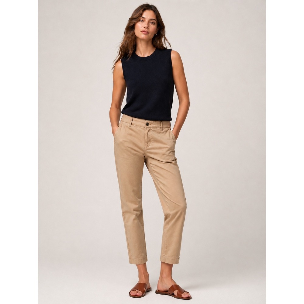 J. Crew Women's Khaki Straight-Leg Trousers